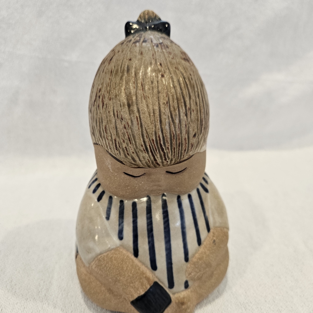 60s Lisa Larson Sleepy "Johanna" Girl Gustavsberg Vintage Signed MCM 6" Ceramic